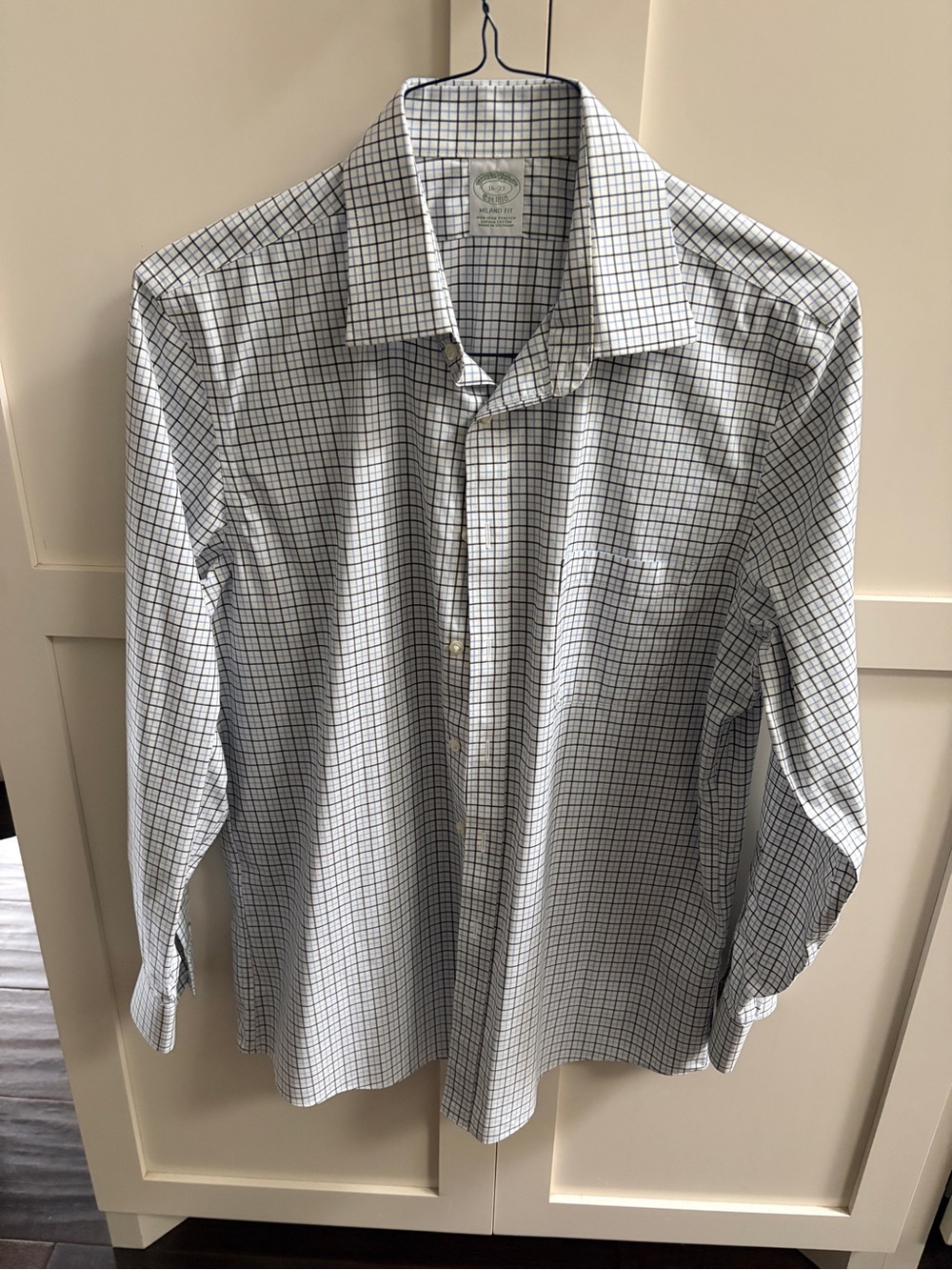 Brooks Brothers plaid dress shirt Milano fit size 16–33